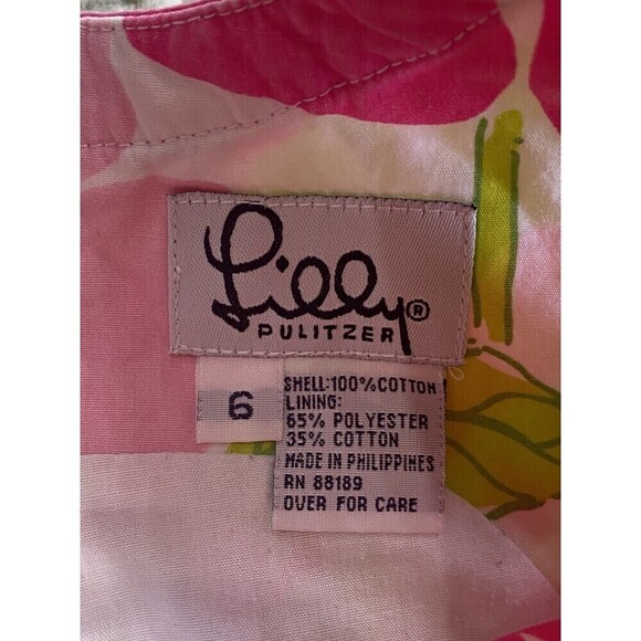 Vintage Lilly Pulitzer Girls Pink Green Floral Daisy Classic Dress Size 6 - Picture 2 of 6